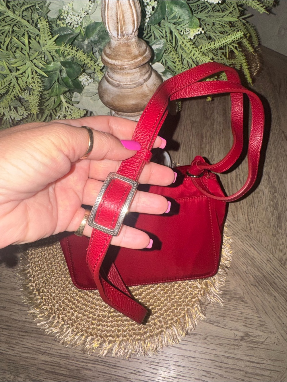 LIKE NEW Brighton Croc-Textured Bag with Adjustable Strap & Heart Lock heart ❤️ - Picture 4 of 9